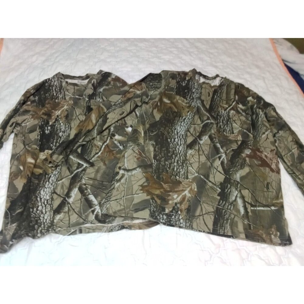 2 Vintage Outfitter Ridge Realtree Hardwoods Camo Hunting Long Sleeve T Shirts